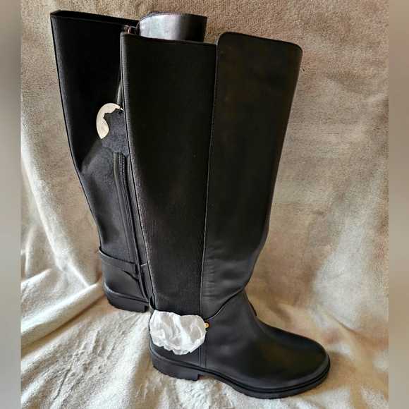 Giani Bernini Shoes - Giani Bernini Barbibee Women's Black Leather Moto Riding Boots Size 5.5 NWOB
